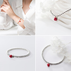 Ruby's Ambition Pic 2 - Strawberry Charm S925 Sterling Silver Bead Bracelet Rubys Ambition