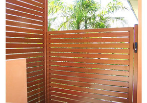 Krom Fencing Pic 2 - DIY GATES WOODLOOK SLATS Krom fencing