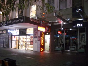 Underground Haircutters Pic 3 - Nite shot of the salon look for the orange sign next to Cotton on