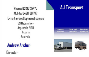 AJ Transport Pic 3 - Business Card