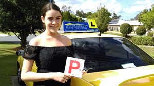 Helensvale Driver Training Pic 4 - Sarah from Coomera Waters overcame the nerves and passed her 1st test at Helensvale