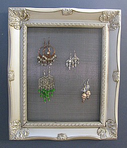 Jewellery Stands Pic 1 - Silver Ornate Earring Holder