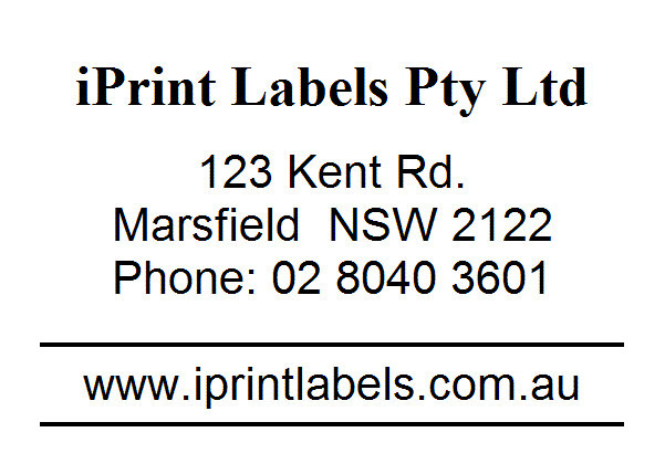 iPrint Labels Pty Ltd Pic 1 - Business Name sample label