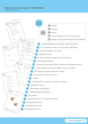 Kumon Mooroolbark Education Centre Pic 3 - Maths curriculum at a glance