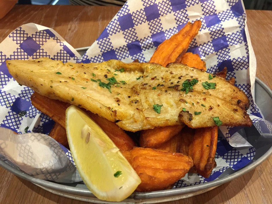 Wild Fish & Chips Pic 1 - Grilled fish sweet potato fries