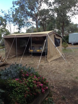 Canvas n Shades Pic 4 - A custom made tear drop camper annexe