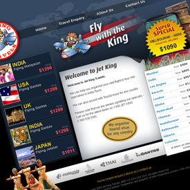 TobyJ.net Web Design Pic 3 - tobyjnet project jet king travel agency httpwwwjetkingcomau