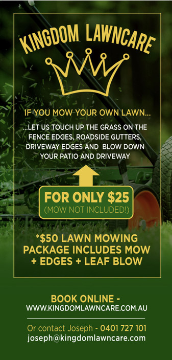 Kingdom Lawncare Pic 2 - Back of flyer edging deal