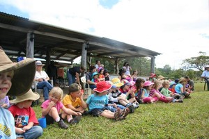 Spurwood Springs Log Cabin Venue Pic 2 - School chldren all eyes on the working dogs