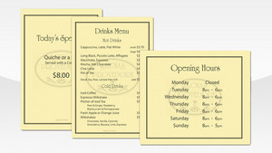 nimrodevans.com Pic 4 - These menu templates designed in Open Office so that the owners of Macnab could print new material or change material as they need it