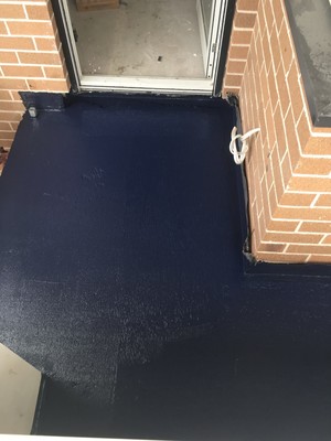 Where's Wallys Waterproofing Pic 4 - Third coat on top of sand and cement for balcony