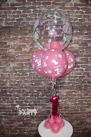 All Things Party Pic 4 - 1st Birthday Girl Personalised Balloons