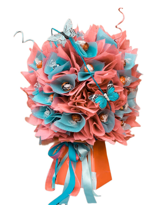 Sugar Surprise Pic 1 - Luxury Chocolate Bouquets Can be made with Ferrero Rocher Lindt or a mixture of both a typical bouquet is made with 45 chocolates but can add more or less to suite the customer