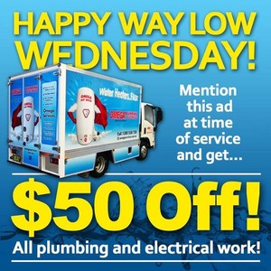 Omega Services Pic 4 - If you live in Sydney and need a plumbersave 50 or 10 whichever is greater on all your plumbing electrical work every Wednesday