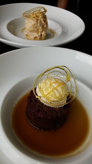 The Little Snail Restaurant Pic 2 - Chef Churned Hazelnut and Praline Ice Cream and Warm Sitcky Date Pudding