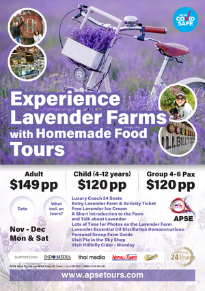 APSE TOURS Pic 2 - Lavender Farm Tours with Food lover enjoy day out unseen Sydney