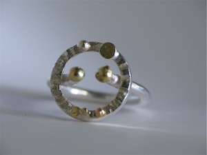 Adria Gems Jewellery Pic 5 - Sterling Silver and Gold Comtemporary Engagement Ring