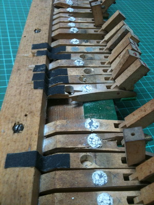 Emanuel Rey Mobile Piano Builder & Technician Pic 5 - Grand piano damper mechanism before modification JBlthner