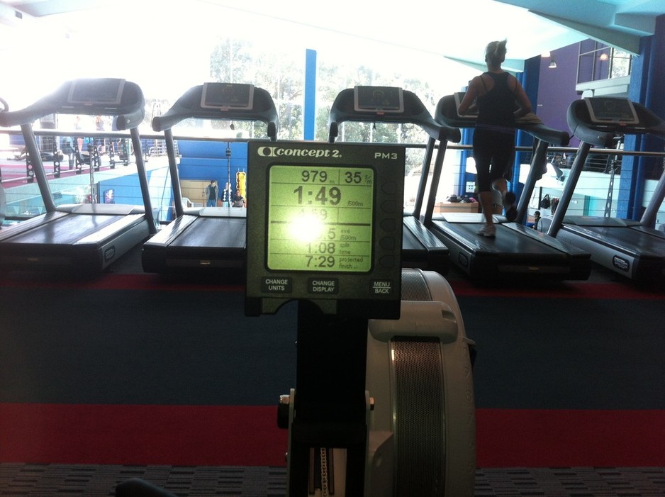 Fitness First Pic 1 - The treadmills and rowing machines overlook the pool