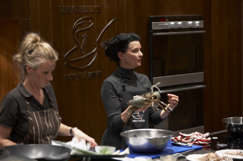 Sydney Seafood School Pic 1 - All classes start with a cooking demonstration in the tiered auditorium