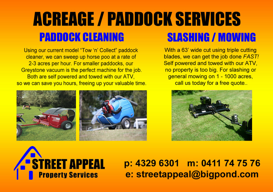 Street Appeal Property Services Pic 1 - Flyer Paddock Cleaning Slashing