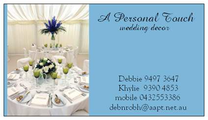 A Personal Touch wedding Decor Pic 1 - For all your wedding decor