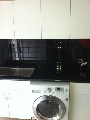 GCA Carpentry and Maintenance Pic 5 - new bunnings laundry installed with tile splash back Modred St Carindale