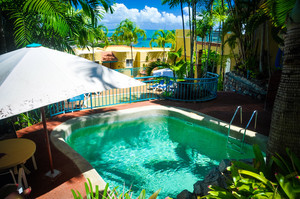 Toscana Village Resort Pic 4 - cascading waterfall pools create private sunbaking areas at Toscana Village Resort