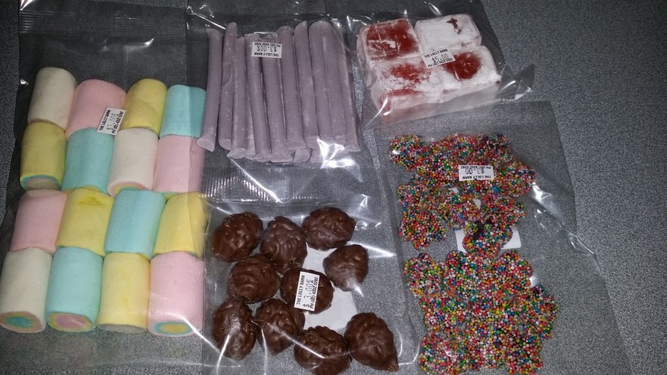 The Lolly Barn Pic 1 - Some of the lollies from the Lolly Barn including those yummy giant marshmallows