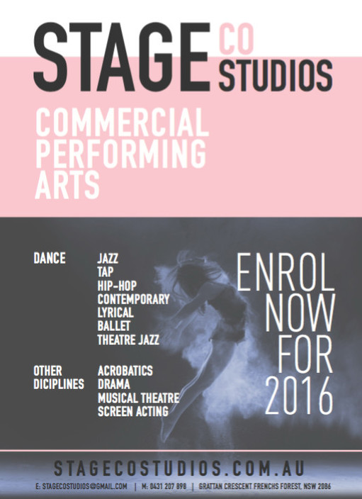 STAGE CO. Studios Pic 1 - Contact us NOW for your 2016 Enrolment Information package