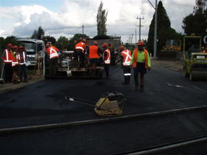 Timecon Pic 2 - 1st layer asphalt for compaction