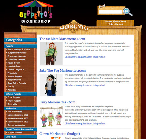 Slick-Sites.com Pic 1 - geppettos workshop website design for small to medium business Melbourne VIC Australia