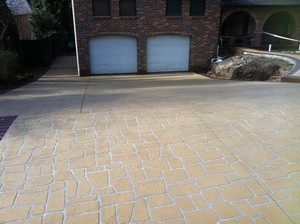 B.g. Concrete Contractors Pic 2 - Stencil Pattern Keystone Colour Latte Boarder Brick Boarder Colour Brazil Nut