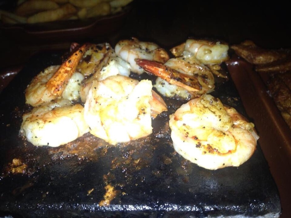 Stones On The Point Pic 1 - First experience of prawns being stone grilled