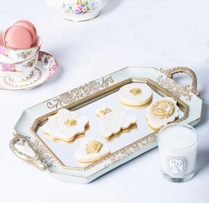 Luxe Wedding Decor Pic 3 - Light Blue Gold French Serving Tray