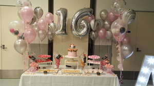 Mint and Sugar Parties Pic 4 - A sweet 16th party set up Cakes desserts and balloons all by us