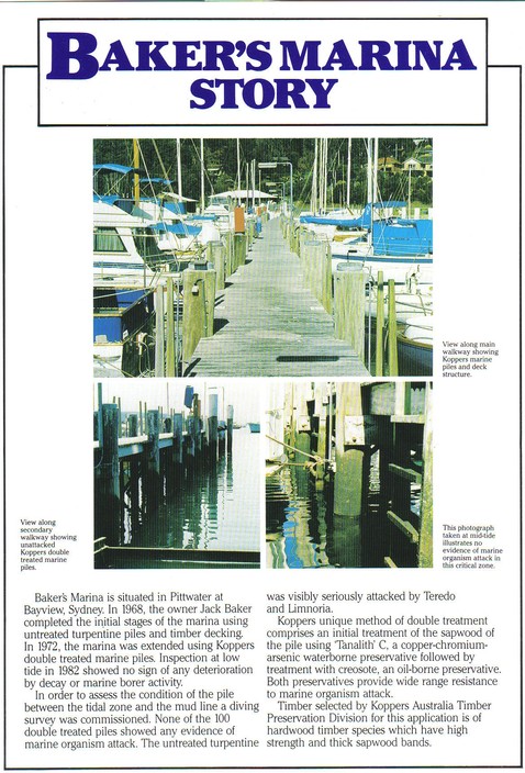 Bakers' Marina & Yacht Co Pty Ltd Pic 1 - One of Bayviews first boutique marinas Owned and operated by Jack Baker and his sons Bob and Phil