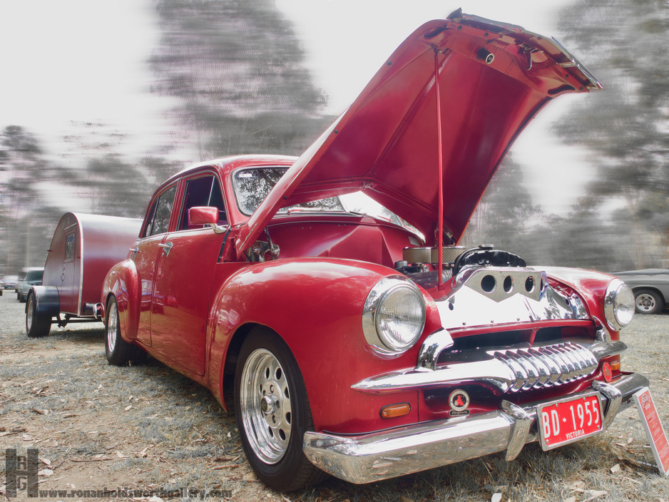 Ronan Holdsworth Gallery Pic 1 - 1955 Holden and teardrop caravan Wangaratta Victoria