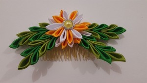 Now 'n' 4 Ever Floral Design Pic 4 - Kanzashi Fantale Hair Comb 1599