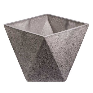 Designer Pots Pic 2 - Imitation Dark Stone Geometric Square Planter 30cm