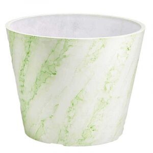 Designer Pots Pic 5 - Green and White Imitation Marble Pot 25cm