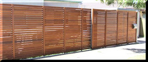 Jim's Fencing Pic 2 - Slat Fencing Feature Fencing Slat Gates Swing Gates