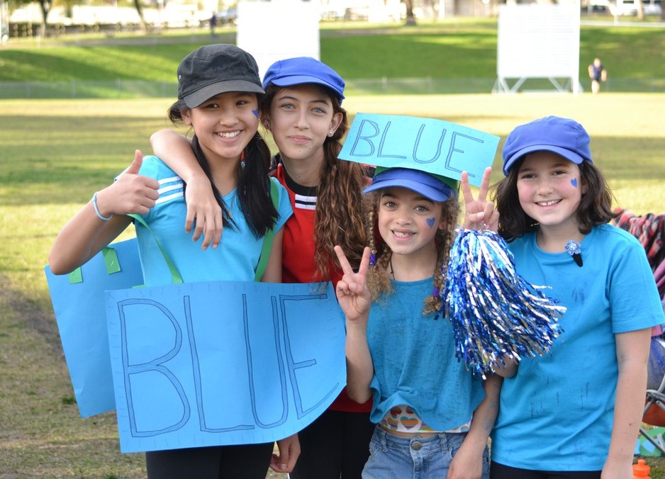 The Athena School Pic 1 - Some blue supporters at our annual Jogathon