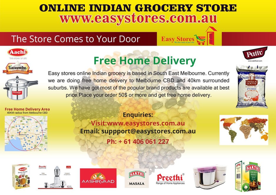 Easy Stores Pic 1 - Online indian grocery store Free home delivery to all over melbourne