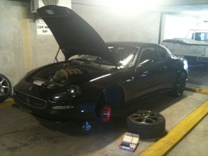 MAS MOBILE MECHANICS Pic 5 - Prestige friendly This is a customers Maserati 4200 Coupe having the brake system inspected and brake pads replaced