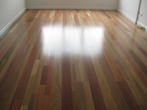 Classic Flooring and Polishing Pic 2 - Boral engineed silkwood floating floor Spotted Gum with Blue Gum strips