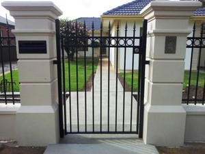 FENCE FIRST - Fencing & Gates Adelaide SA Pic 4 - Sandstone Pillars Personal Access Gate