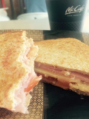 McDonald's Pic 2 - Ham cheese tomato toastie coffee