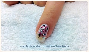 Nail Me Beauteena Pic 3 - Marble decoration on gel nail