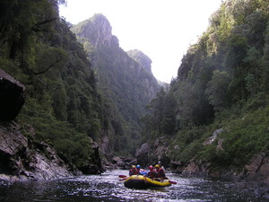 Water By Nature Tasmania Pic 2 - Leaving the Great Ravine with the Cauldron Rapid in the Background Franklin River Tasmania